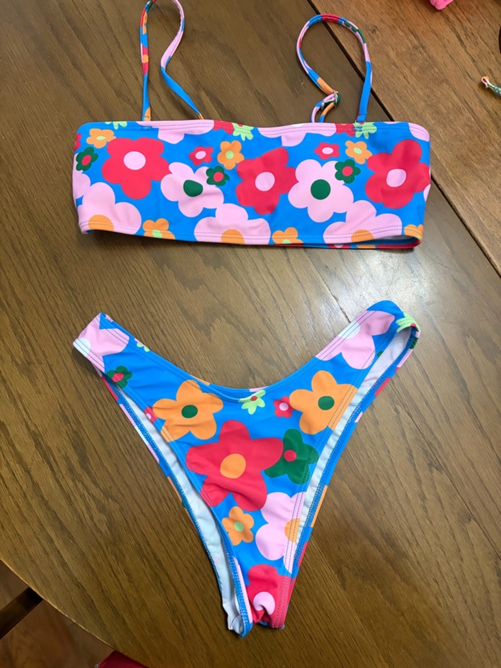 Bright Floral Blue Two-Piece Bikini
